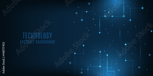 Vector abstract futurisit circuit board technology dark blue. Line electronic background.