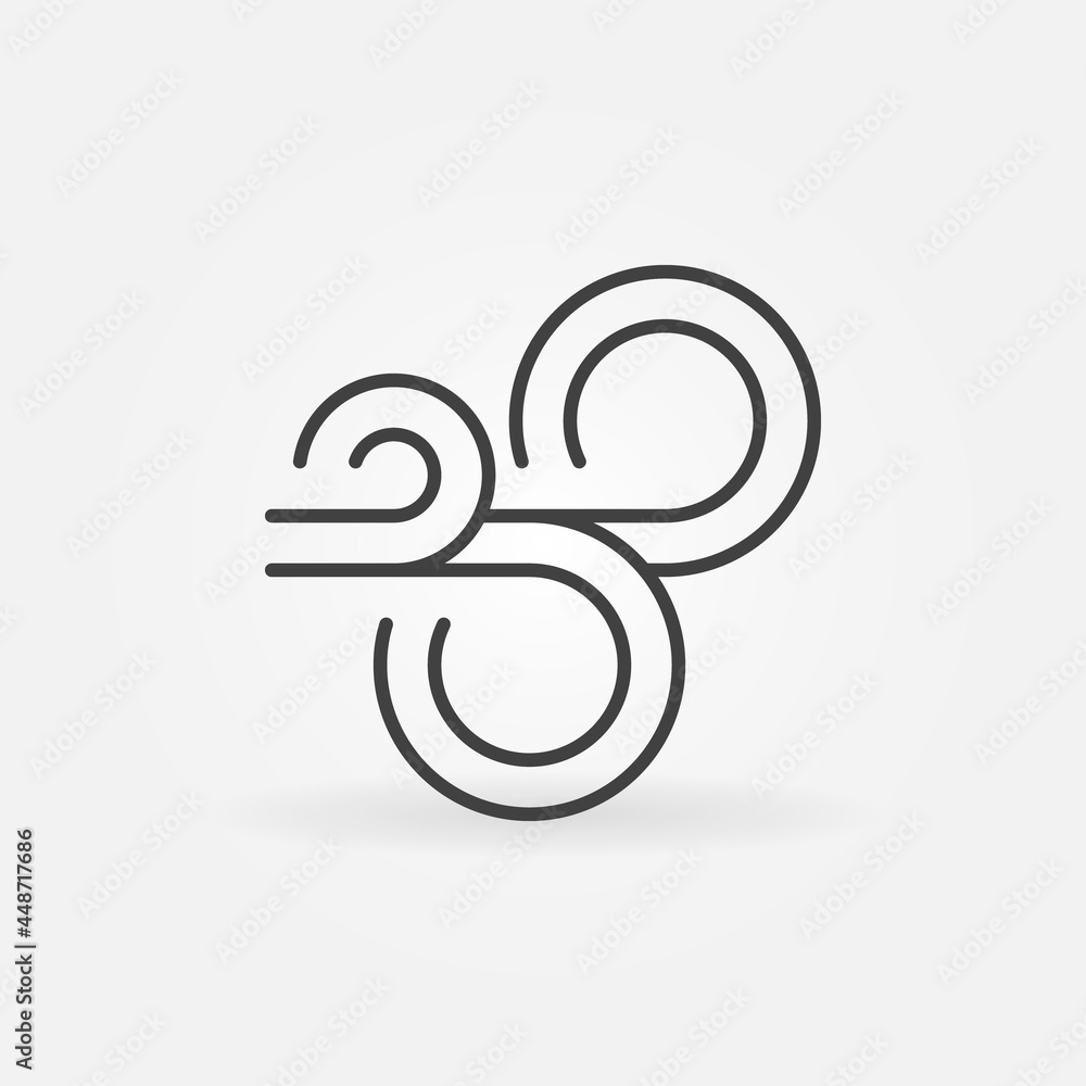 Wind vector concept creative minimal icon in outline style