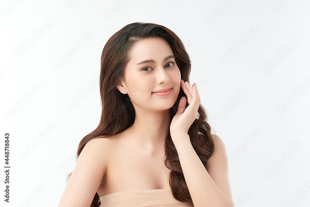 Beautiful young asian woman with clean fresh skin on white background, Face care, Facial treatment, Cosmetology, beauty and spa, Asian women portrait. Beautiful young asian woman with clean fresh skin on white background, Face care, Facial treatment, Cosmetology, beauty and spa, Asian women portrait.