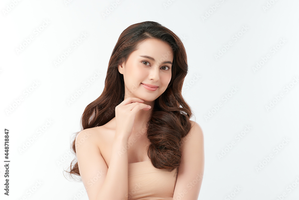 Beautiful young asian woman with clean fresh skin on white background, Face care, Facial treatment, Cosmetology, beauty and spa, Asian women portrait. Beautiful young asian woman with clean fresh skin on white background, Face care, Facial treatment, Cosmetology, beauty and spa, Asian women portrait.