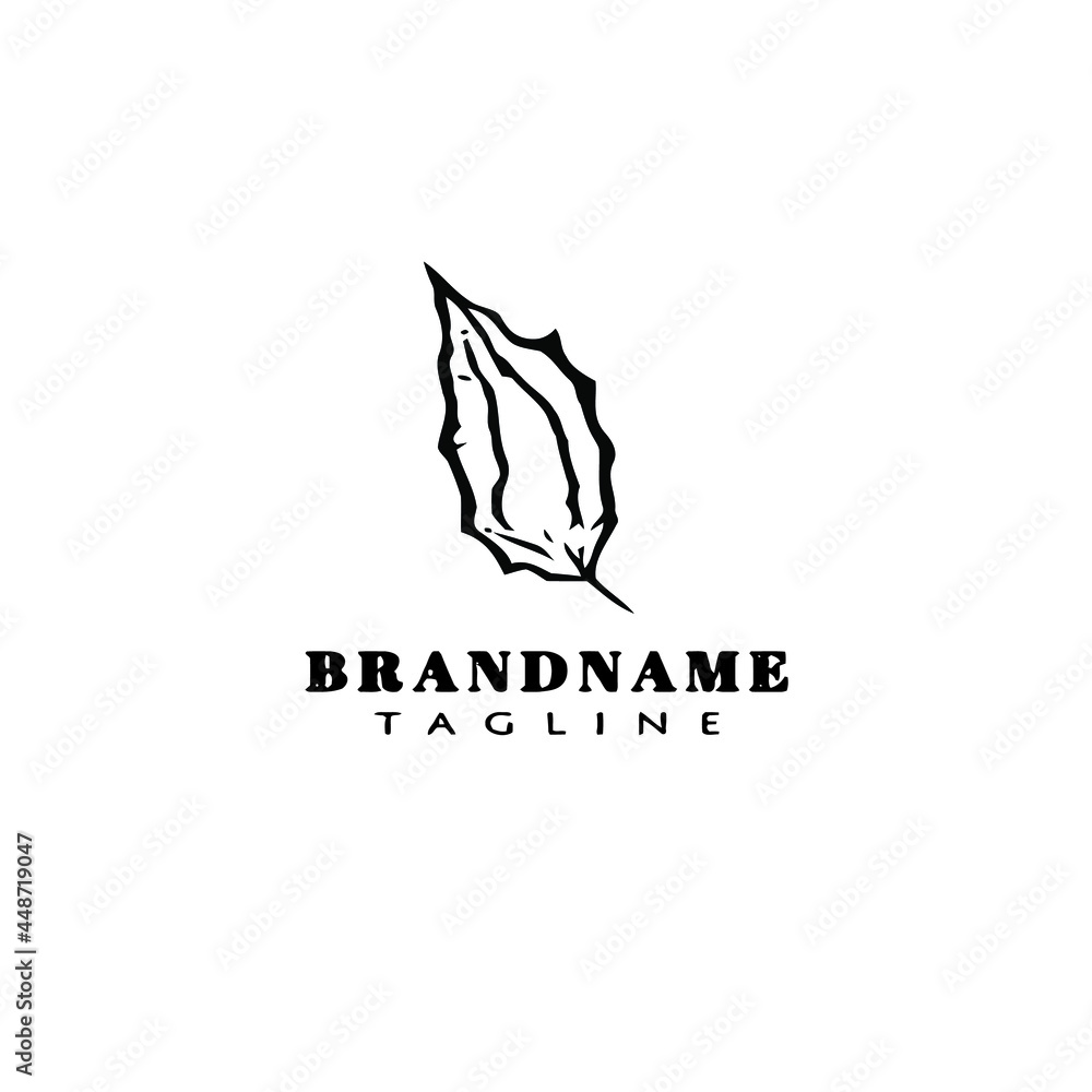 cute leaf logo cartoon template icon black vector illustration cute leaf logo cartoon template icon black vector illustration