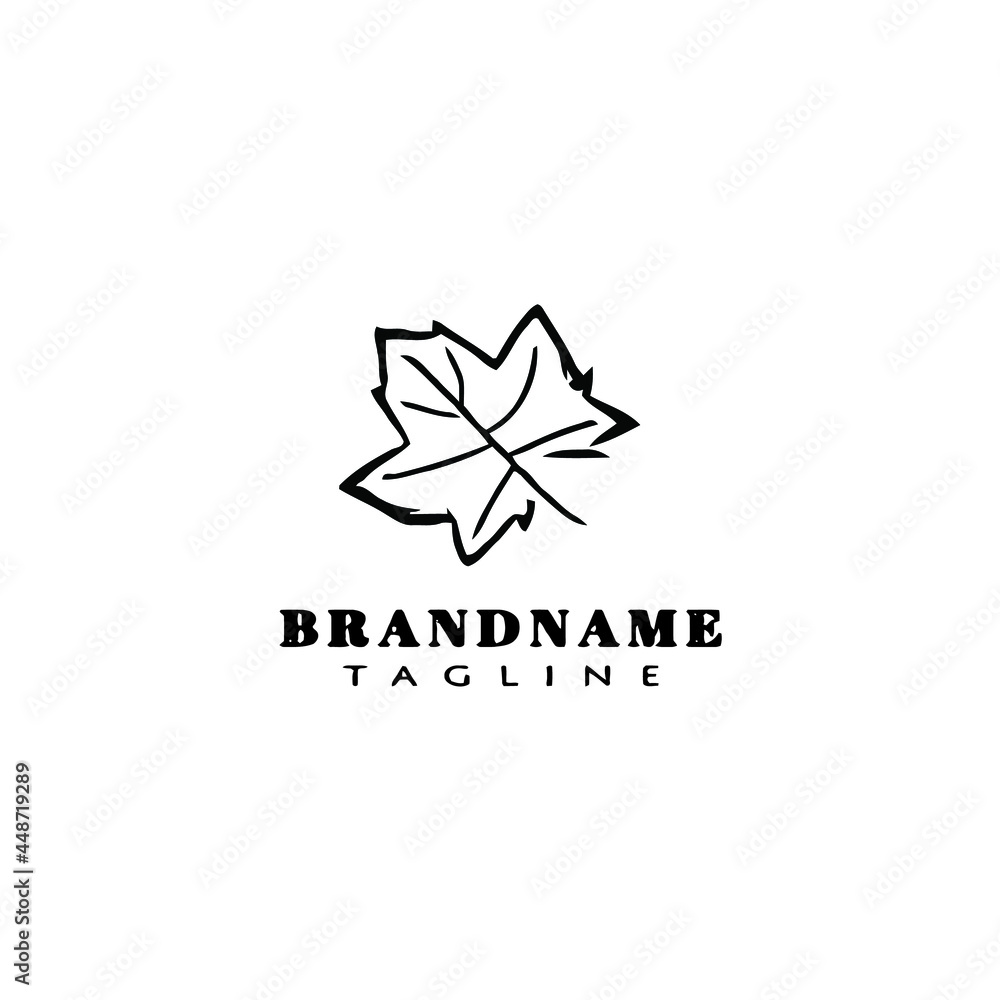 Obraz premium cute leaf logo cartoon template icon design vector flat