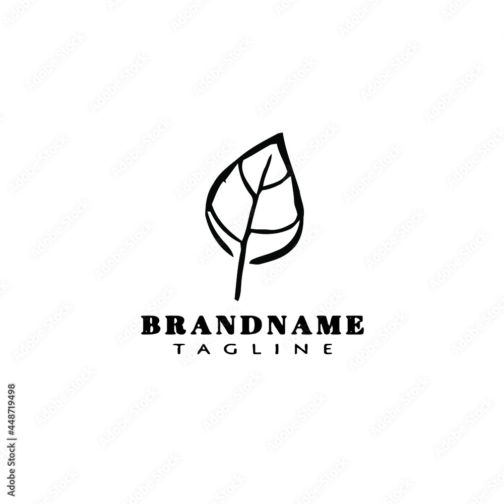 cute leaf logo cartoon template icon design outline illustration cute leaf logo cartoon template icon design outline illustration