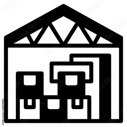 warehouse glyph icon