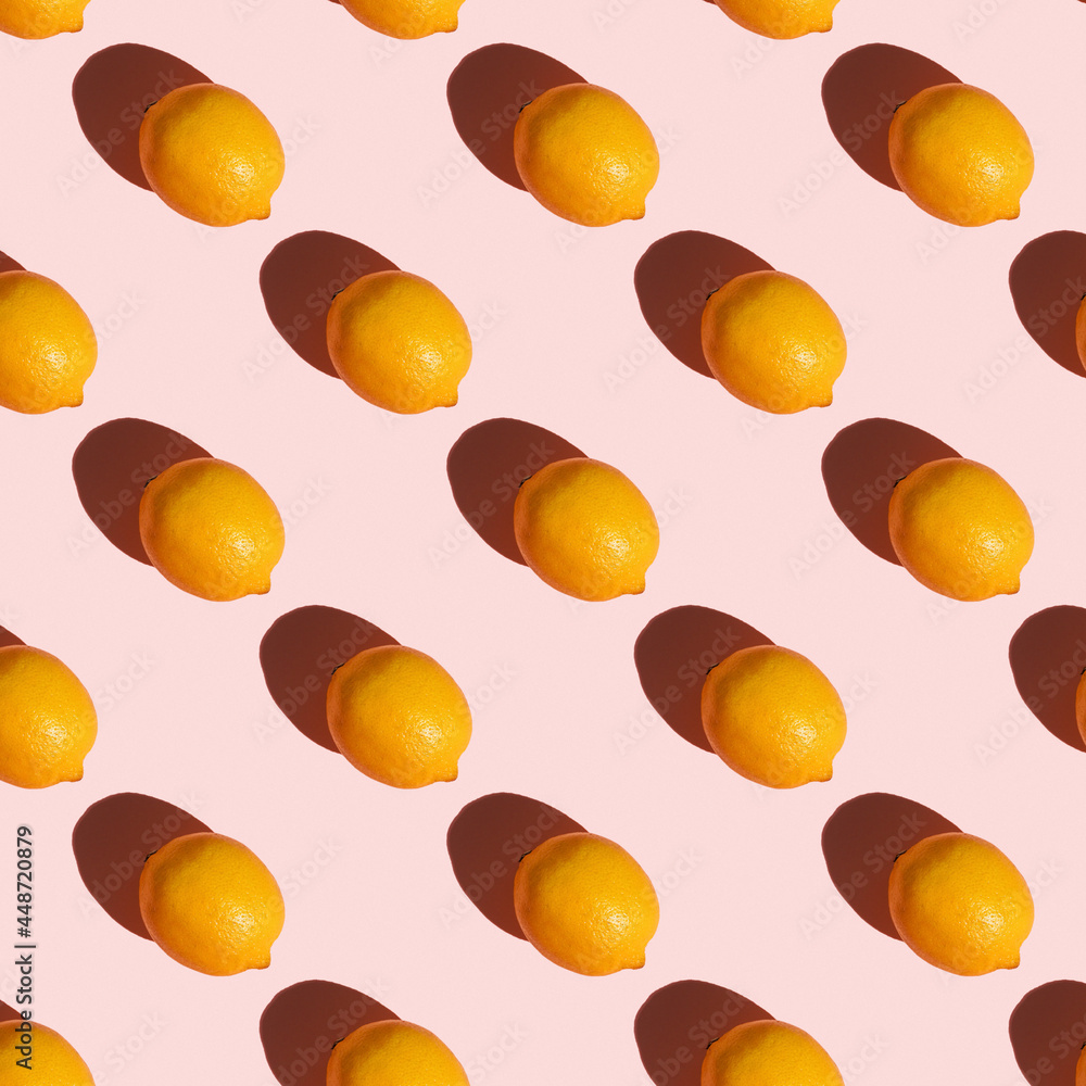 Flat lay composition with fresh ripe lemons on light pink background. Banner. Top view Flat lay composition with fresh ripe lemons on light pink background. Banner. Top view