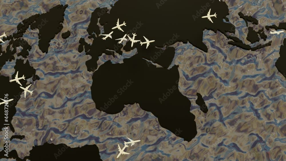 White Flight Model Geography three-dimensional models of passenger planes flying over a sketchy ...