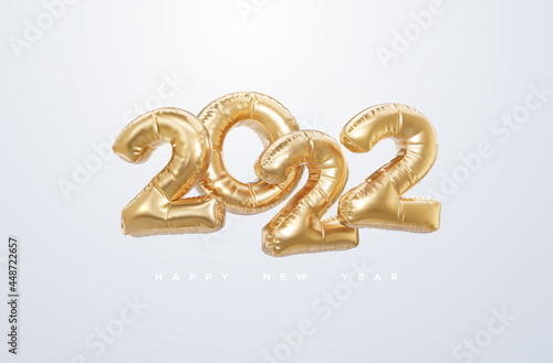 Happy New 2022 Year. Vector holiday illustration.