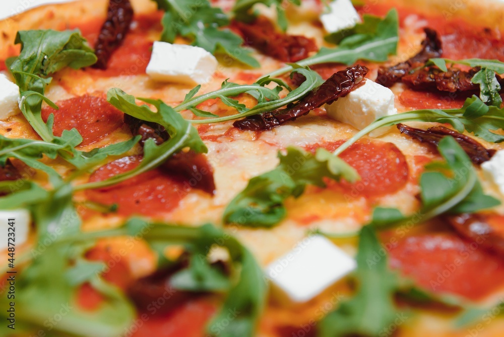 Mixed pizza from top isolated on white background clipping path included. Mixed pizza from top isolated on white background clipping path included.