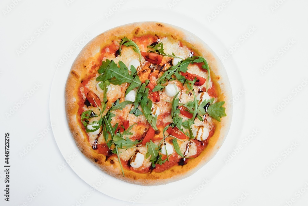 Mixed pizza from top isolated on white background clipping path included. Mixed pizza from top isolated on white background clipping path included.