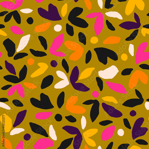 Abstract floral seamless pattern. Colorful background.