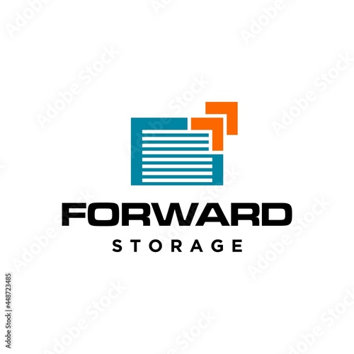 Bold and geometric logo about storage and forward icon.
EPS 10, Vector.