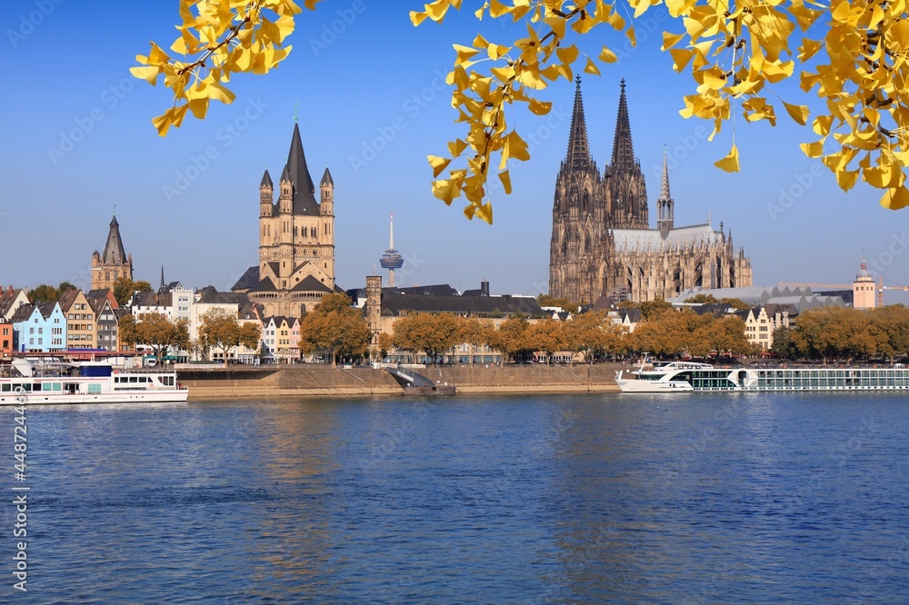 Cologne city skyline autumn season view Cologne city skyline autumn season view