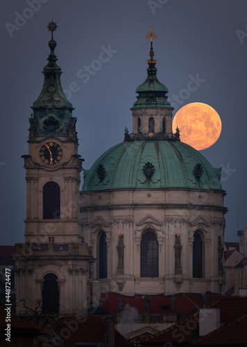 st nicholas church and moon