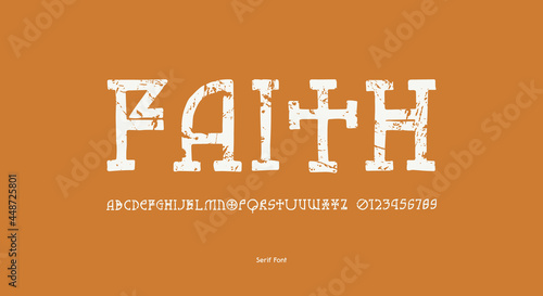 Slab serif font in the style of hand drawn graphic