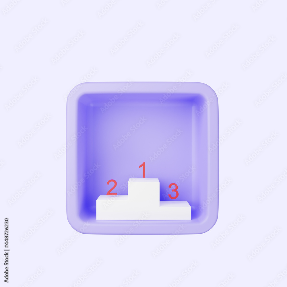 3d illustration of simple icon podium on cube 3d illustration of simple icon podium on cube
