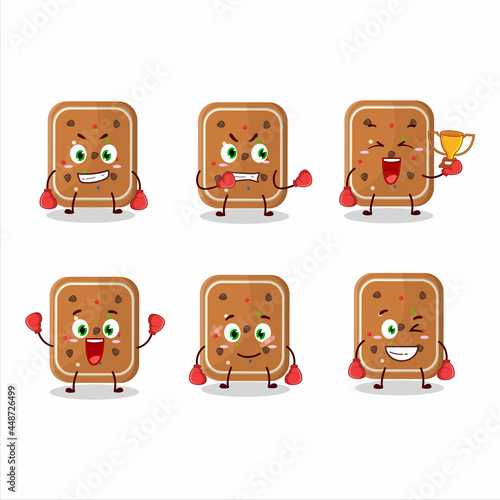 A sporty gingerbread boxing athlete cartoon mascot design