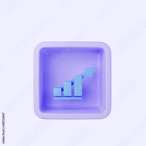 3d illustration of simple icon graphic on cube