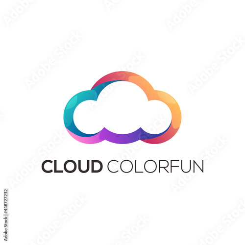 Cloud logo gradient colorful illustration