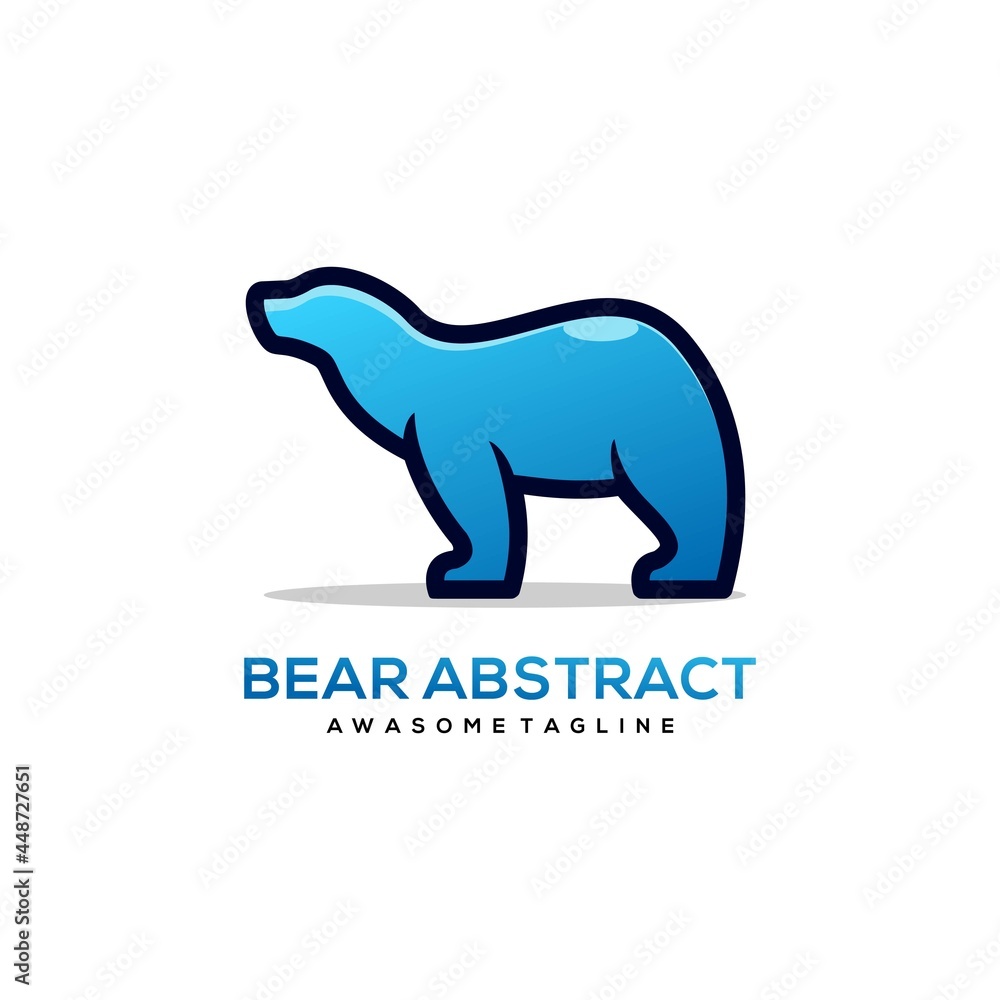 Bear abstract logo design vector gradient color