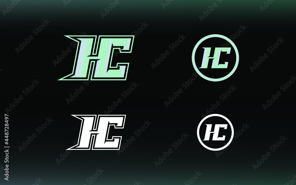 Initials HC logo with a bright color is suitable for E sports teams and others Initials HC logo with a bright color is suitable for E sports teams and others
