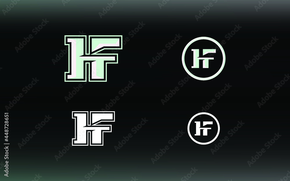 Initials HF logo with a bright color is suitable for E sports teams and others Initials HF logo with a bright color is suitable for E sports teams and others