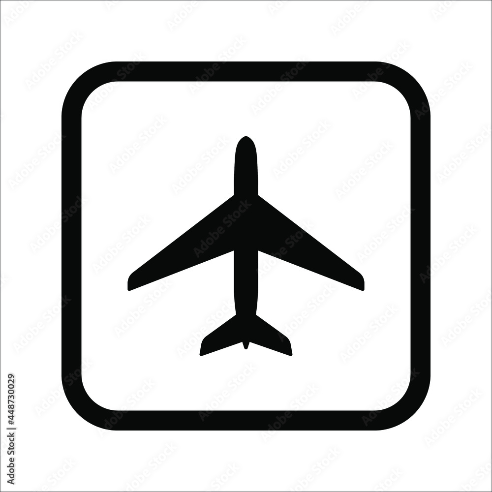 Plane icon vector, solid illustration, pictogram isolated on white background. color editable eps 10
