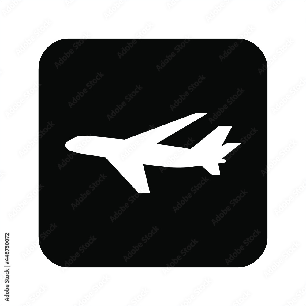 Fototapeta premium Plane icon vector, solid illustration, pictogram isolated on white background. color editable eps 10