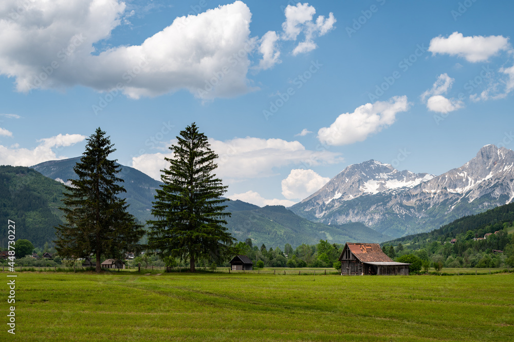 The Austrian alps near Admont on a sunny day in summer