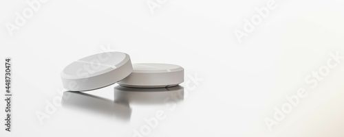 white tablet pills pharma medicine concept 3d render illustration