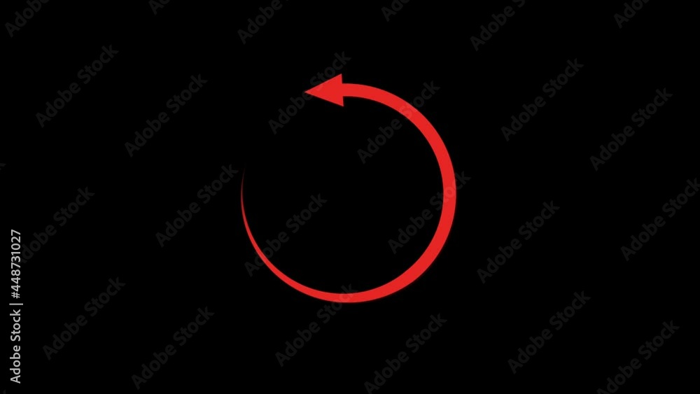 Red arrow rotation loop animation, transparent channel video