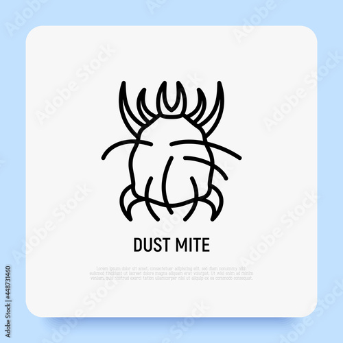 Dust mite thin line icon. Modern vector illustration.