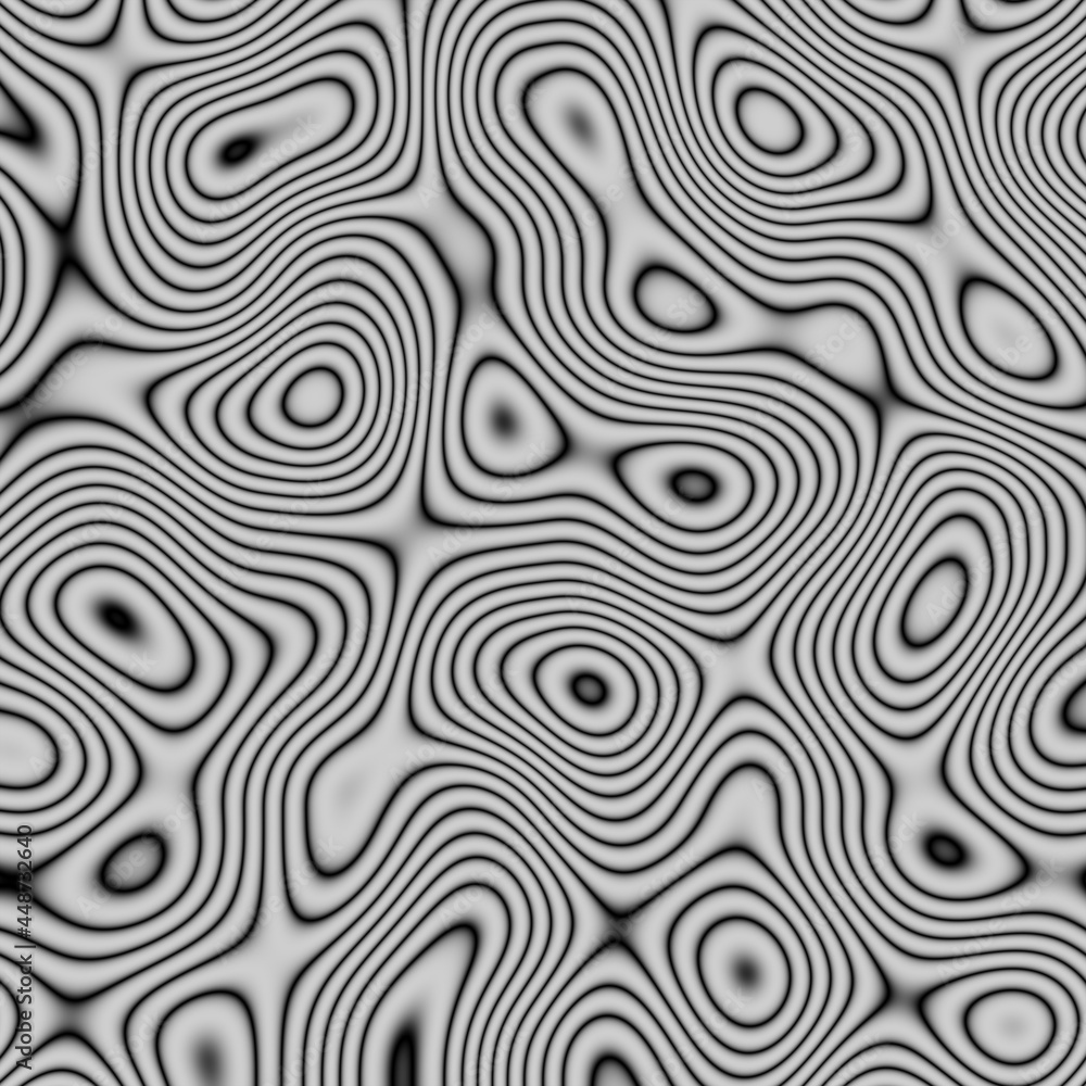 Black and white background. Psychedelic background. Abstract hypnotic pattern striped lines. Monochrome abstract background.