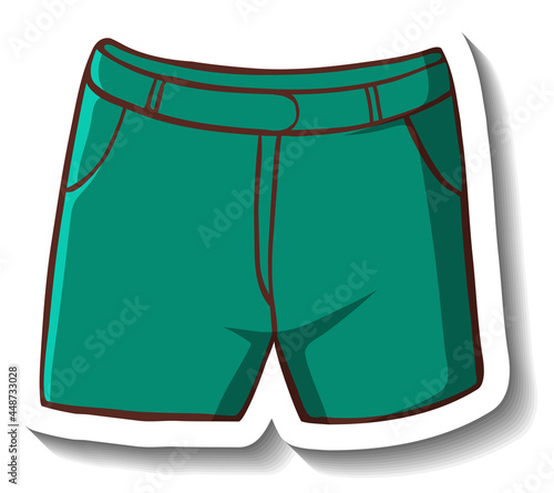 A sticker template with a casual shorts isolated