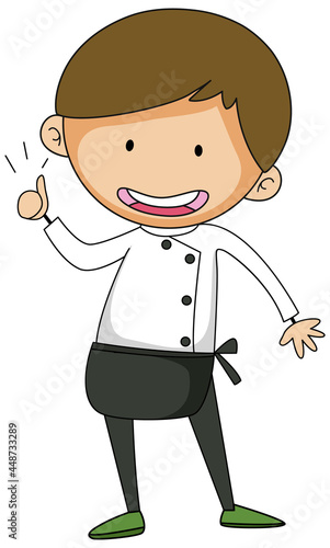 Little chef cartoon character isolated
