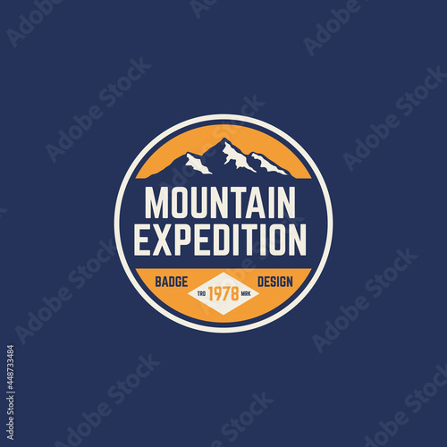 Mountain Expedition badge patch label stamp vintage classic illustration 