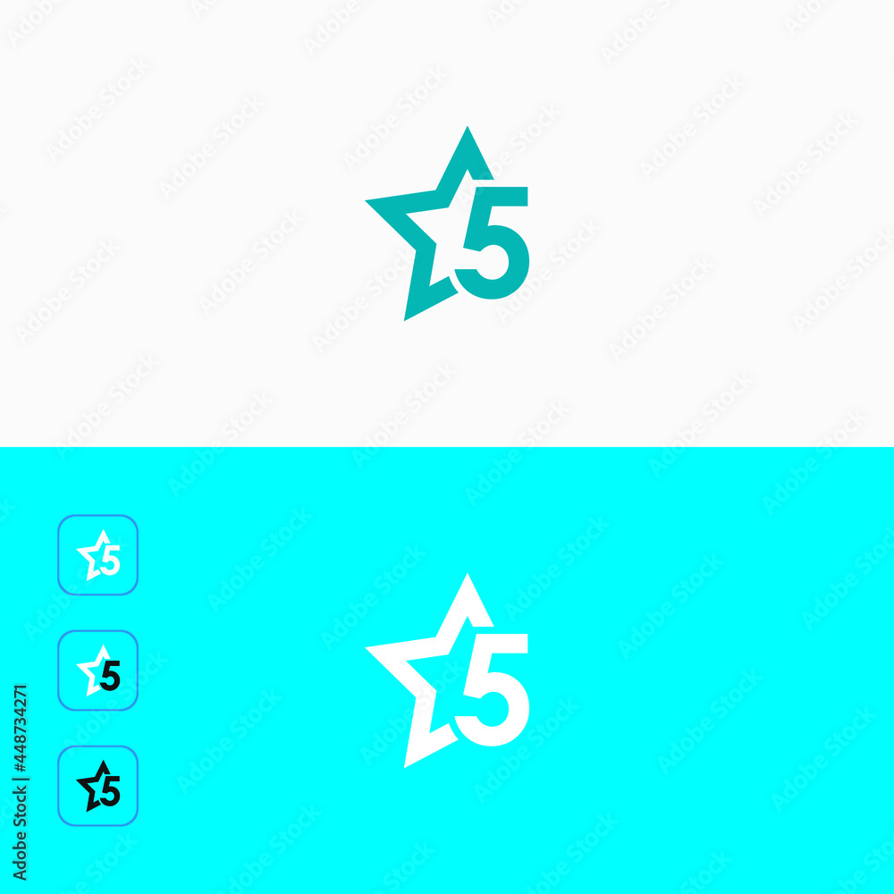 5 Star logo icon vector template. 5 Star logo icon vector template.