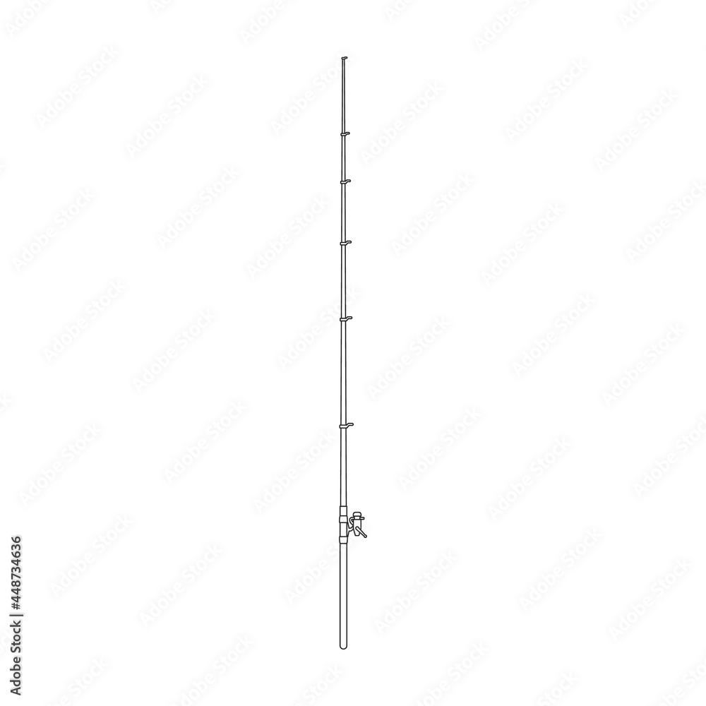 Fishing rod vector icon.Outline vector icon isolated on white background fishing rod. Fishing rod vector icon.Outline vector icon isolated on white background fishing rod.
