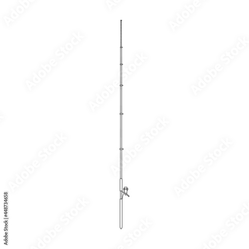 Fishing rod vector icon.Outline vector icon isolated on white background fishing rod.
