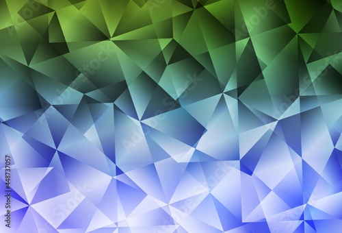 Light Pink, Green vector gradient triangles template.