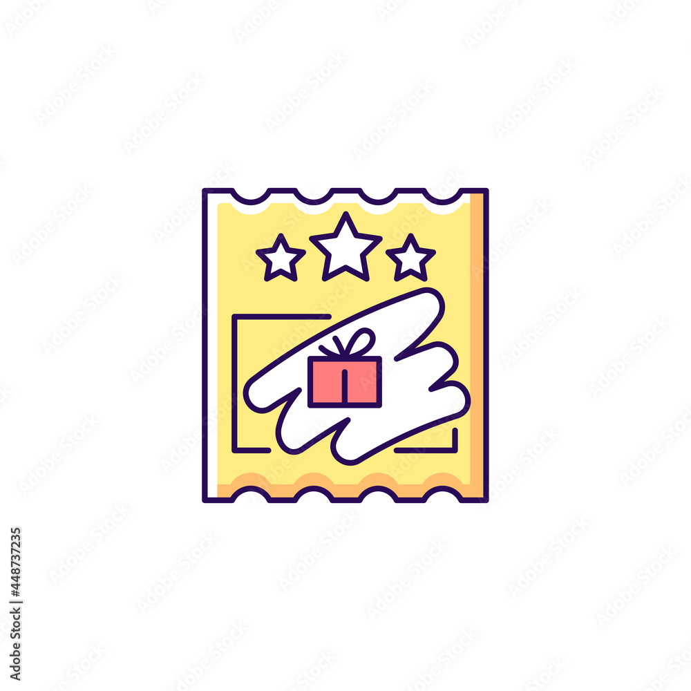Scratch cards RGB color icon. Scratching off covering for prize reveal. Online scratch ticket. Winning money. Paper-based card for competition. Isolated vector illustration. Simple filled line drawing Scratch cards RGB color icon. Scratching off covering for prize reveal. Online scratch ticket. Winning money. Paper-based card for competition. Isolated vector illustration. Simple filled line drawing