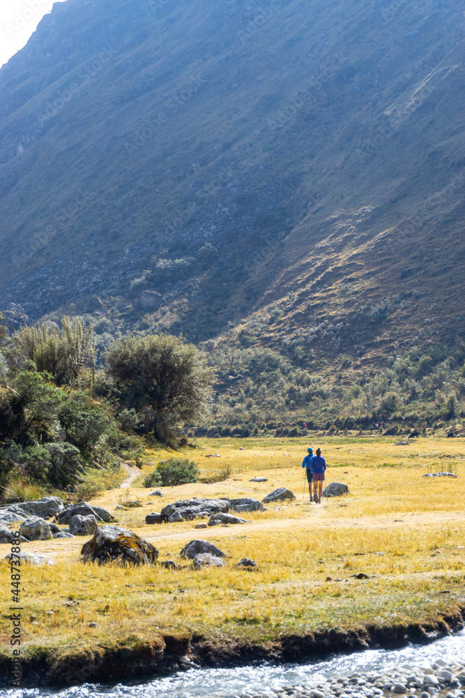 Obraz premium The way to Lake69. Lake 69 is a small lake near of the city of Huaraz, Peru.
