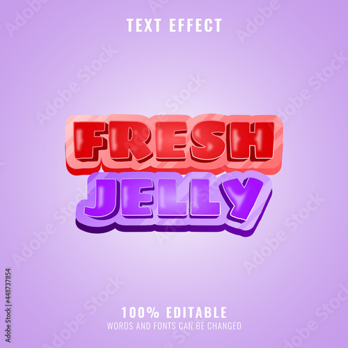 funny colorful fresh jelly game logo title editable text effect