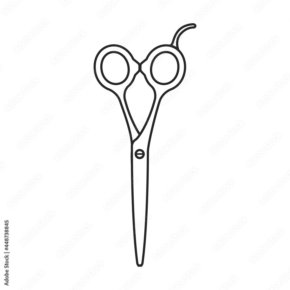 Fototapeta premium Scissors vector icon.Outline vector icon isolated on white background scissors.