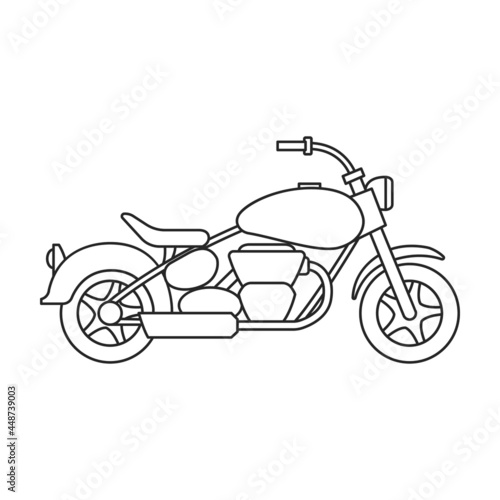 Motorcycle vector icon.Outline vector icon isolated on white background motorcycle.