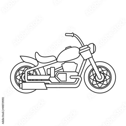 Motorcycle vector icon.Outline vector icon isolated on white background motorcycle.