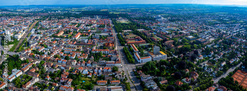 Aerial panorama view of the city Ludwigsburg in Germany on a sunny day in spring