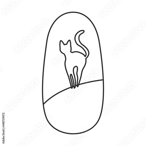 Nail of manicure vector icon.Outline vector icon isolated on white background nail of manicure.