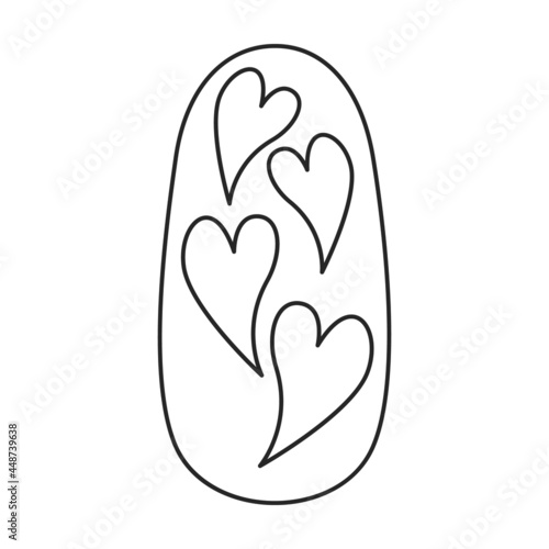 Nail of manicure vector icon.Outline vector icon isolated on white background nail of manicure.