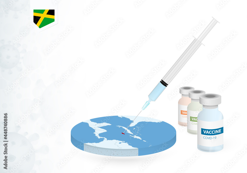 Vaccination in Jamaica with different type of COVID19 vaccine. Сoncept