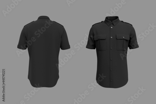 Fotografie Men's short sleeves military shirt mockup